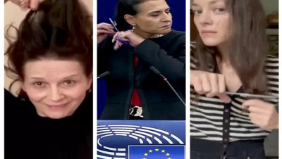 بالفيديو.. ممثلتان فرنسيتان حائزتان على "الأوسكار" تقصان شعرهما تضامنا مع إيران