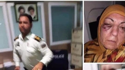 بالفيديو.. ضابط إيراني يعتدي بالضرب المبرح على سيدة عراقية