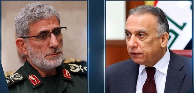 بعيدا عن الإعلام.. الكاظمي يجتمع بـ"قاآنـي" لضبط ميليشياته في العراق